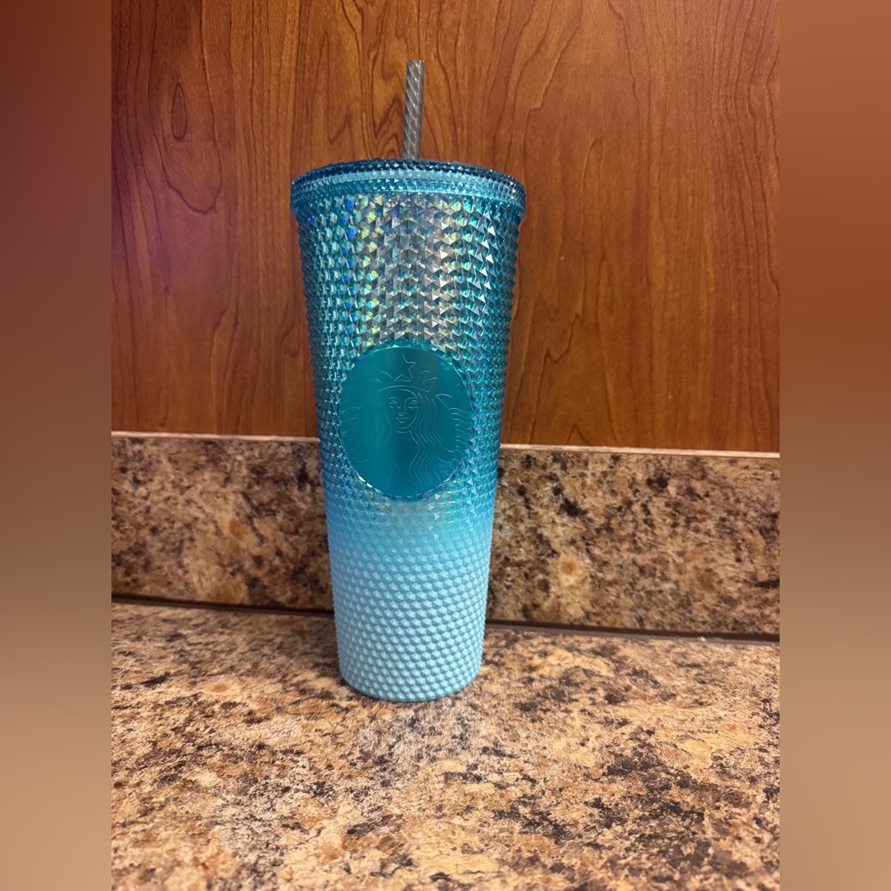 Starbucks Glacier Blue Ombre Gradient Studded Tumbler